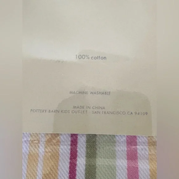 Pottery Barn Kids Striped Shower Curtain - Pink, Yellow, Green - Picture 3 of 4
